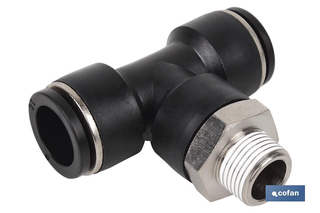 RACOR ROSCADO PLASTICO &quot;T&quot; , T-6, M-5