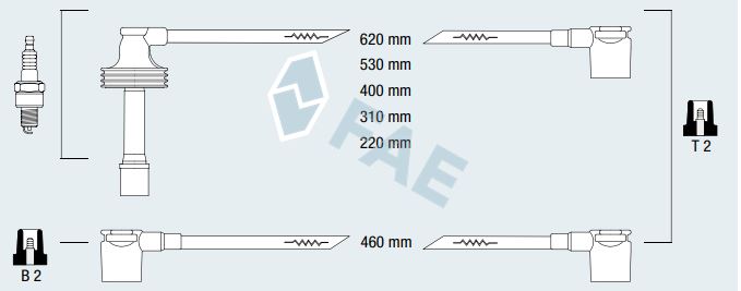 Cable de bujía antiparasitario FAE 85480