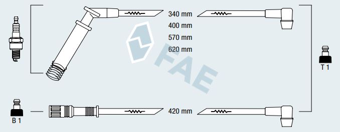 Cable de bujía antiparasitario FAE 85570
