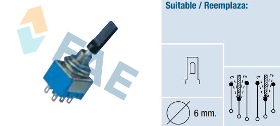 Interruptor conmutador universal ON-OFF-ON FAE 65860