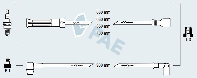 Cables de bujias antiparasitarios FAE 85460