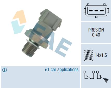 Sensor presión aceite FAE 12500