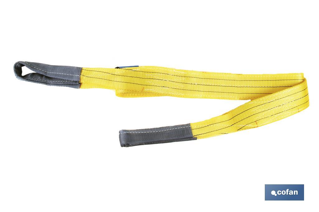 ESLINGA PLANA POLIESTER CON GAZAS 1000KG 4MTS X 30MM