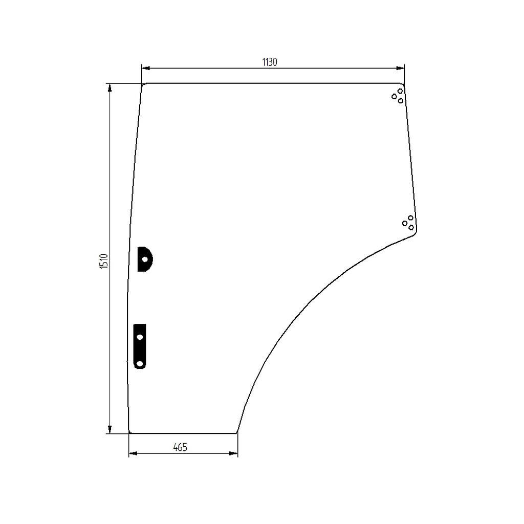 CRISTAL PUERTA IZQUIERDA MASSEY FERGUSON S. 8600 / 8700