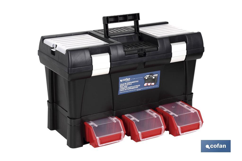 Caja de herramientas de plástico 20&quot; modelo semi profesional con sistema modular