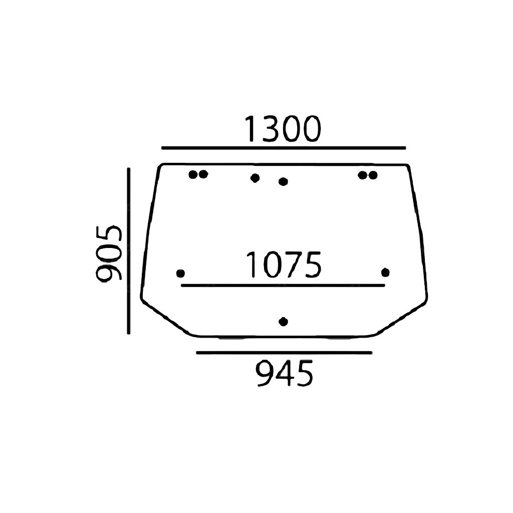 CRISTAL TRASERO PLANO - TINTADO Adapt. a CASE / FORD / NEW HOLLAND