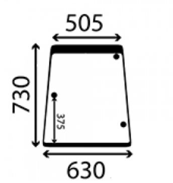 CRISTAL LATERAL IZQUIERDO NO TINTADO, PLANO Adaptable a JOHN DEERE Serie 50