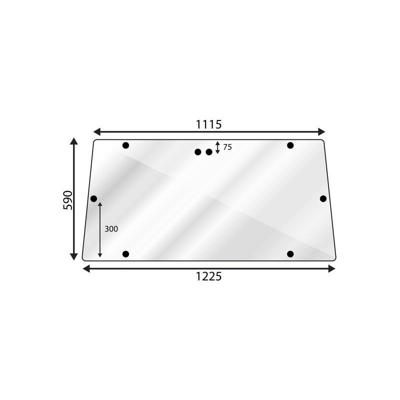 CRISTAL TRASERO PLANO - NO TINTADO Adaptable a MASSEY FERGUSON Serie 300