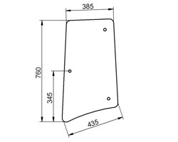 CRISTAL LATERAL IZQUIERDO ABOMBADO - TINTADO ADAPTABLE A JOHN DEERE S. 6000 / 6010