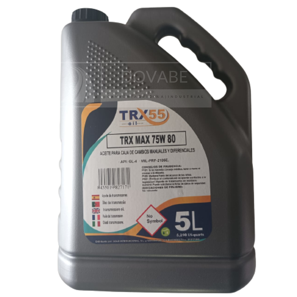 ACEITE PARA CAJA DE CAMBIOS Y DIFERENCIALES TRX55 MAX 75W80