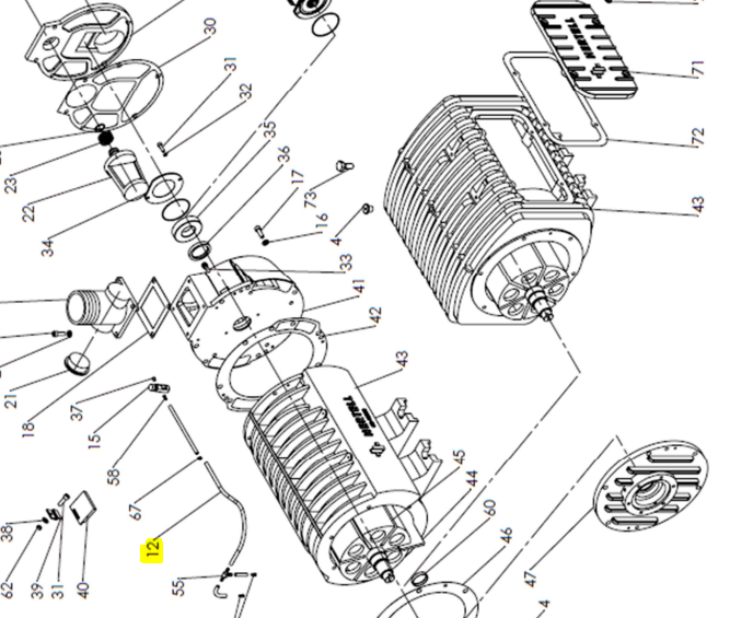 Tubo engrase completo depresor Hertell KD-6500 (N.12)