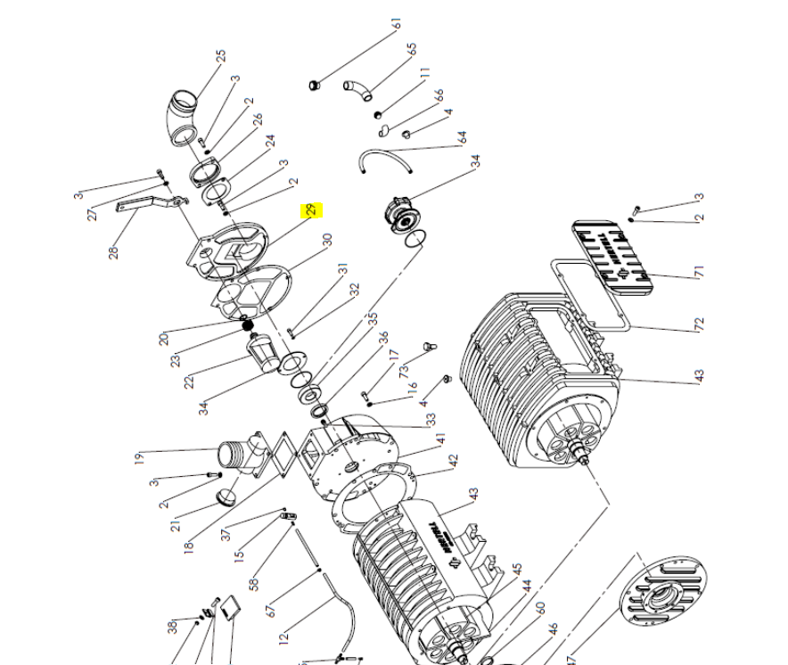 Tapa distribuidor depresor Hertell KD-14000 (n.29)