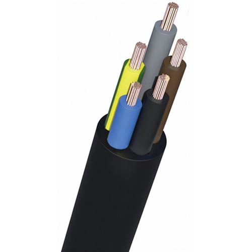 CABLE 500V FLEXIBLE 5x1mm. NEGRO (Metro)