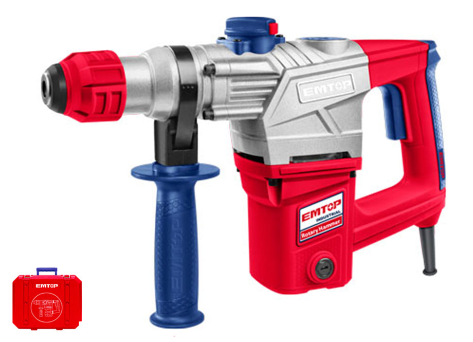 MARTILLO PERCUTOR 1050W 5J EMTOP (TIPO SDS PLUS - 3 BROCAS 2 CINCELES - CON MALETIN)