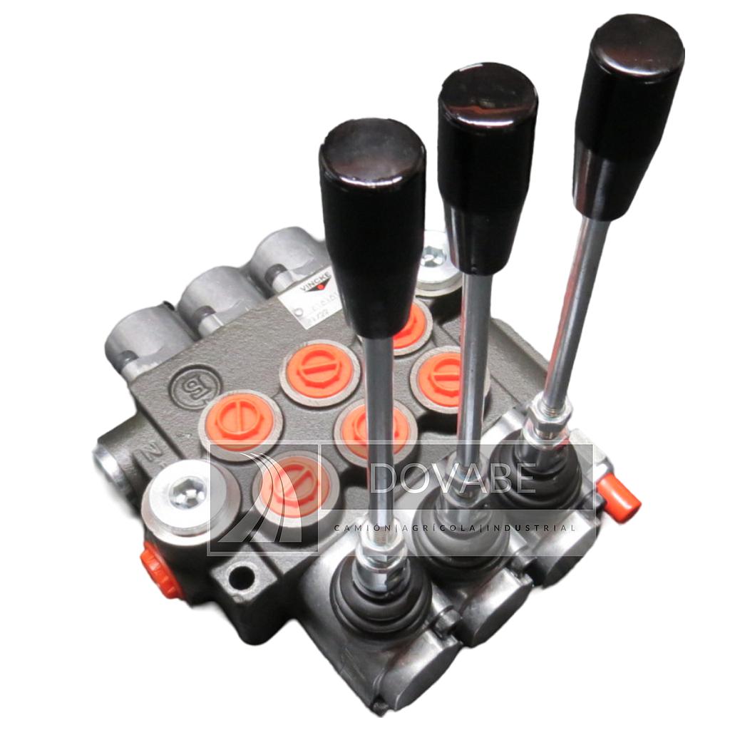 Distribuidor Monobloc Manual 3/8 Vincke 40L/M P40 VNKDM/3E 3 Palancas