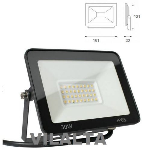 PROYECTOR LED 220V-30W 6500ºK IP65 161x32x121
