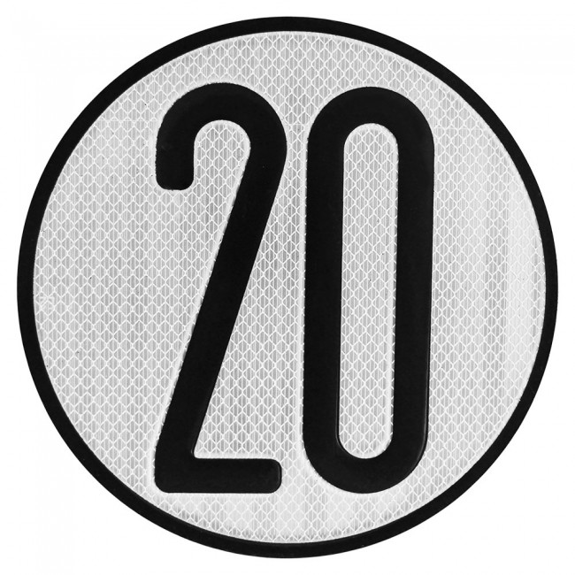 PLACA DE VELOCIDAD HOMOLOGADA 20 KM/H