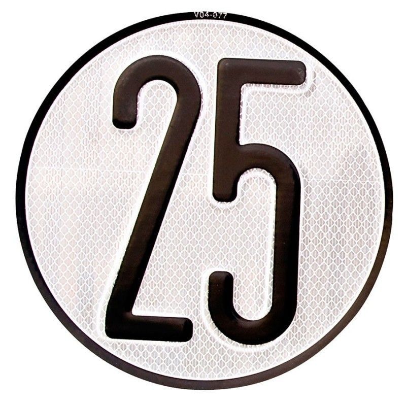 PLACA DE VELOCIDAD HOMOLOGADA 25 KM/H