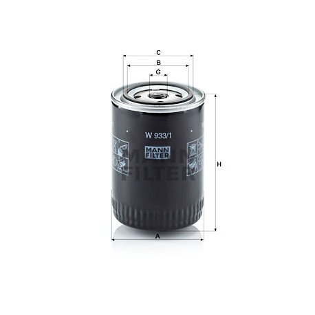 FILTRO ACEITE MANN W 933/1