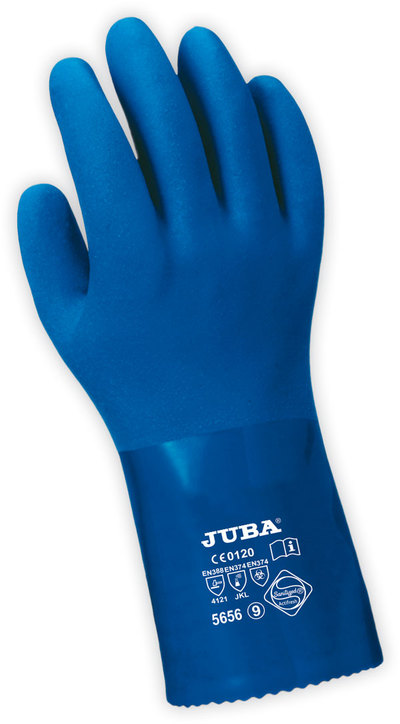 GUANTE PVC AZUL TRIPLE CAPA T/10