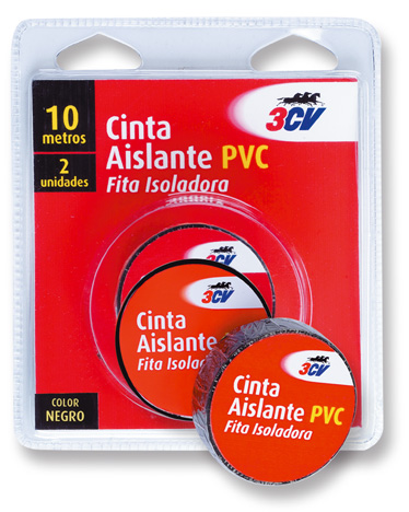 CINTA AISLANTE 3CV NEGRA 10M 2 UD