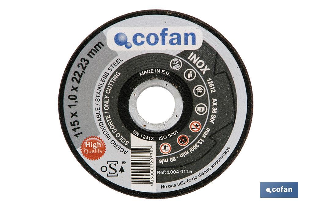 DISCO CORTE METAL (ACERO INOX.) 230X1.9X22.3