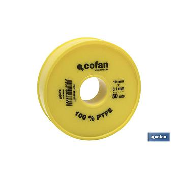 ROLLO 50 MTS CINTA PTFE DE 19mm X 0,10mm
