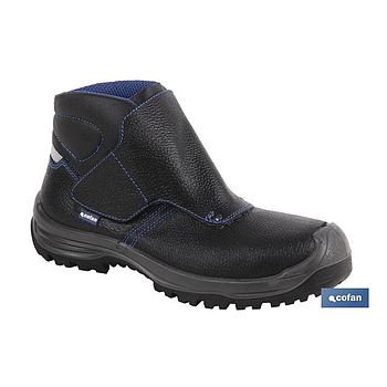 BOTA SEGURIDAD COFAN PIEL NEGRO CIERRE VELCRO S3 MODELO URIAN T 45