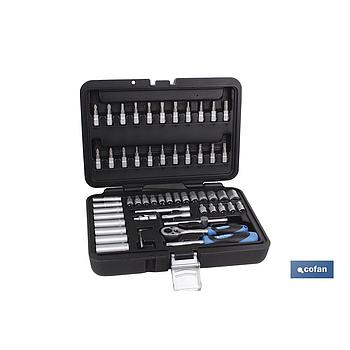 MALETIN 57 PCS PROFESIONAL VASOS Y PUNTAS 1/4"