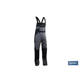 PETO TIRANTES DE TRABAJO "SINJOU" 280gms/m GRIS-NEGRO T-XL