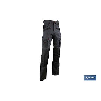 PANTALON TRABAJO MULTIB. "CARLSON" 300gms/m GRIS-NEGRO T-46
