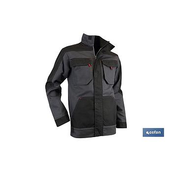 CHAQUETA TRABAJO "GALILEO" 300gms/m GRIS-NEGRO T-L