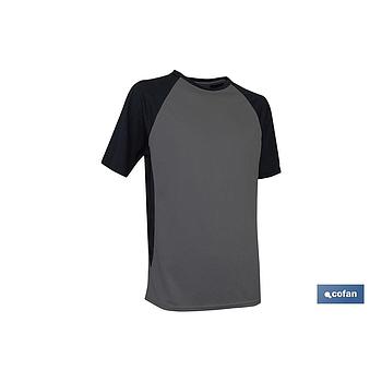CAMISETA TRANSPIRABLE "PILOTE" GRIS-NEGRA 160g/m2 T-XXL