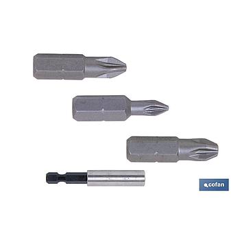 SURTIDO PUNTAS 1/4" PZ-1-2-3X25 + ADAPTADOR