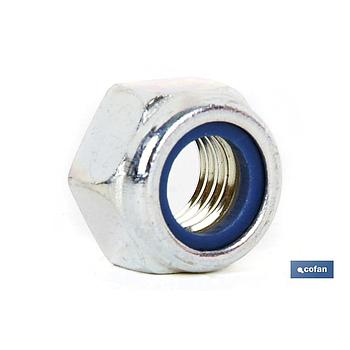 TUERCA HEXAGONAL M-14 CLASE 10 AUTOBLOCANTE ZINCADA