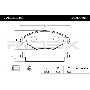 RIDEX JUEGO DE PASTILLAS DE FRENO REF.402B0791