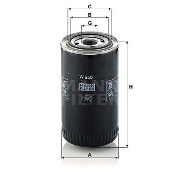 FILTRO ACEITE ACEITE MANN W 950