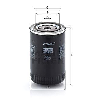 FILTRO ACEITE ACEITE MANN W 950/27