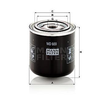 FILTRO ACEITE ACEITE/SISTEMA HIDRÁULICO MANN WD 920