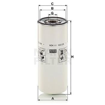 FILTRO COMBUSTIBLE MANN WDK 11 102/28