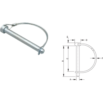 PASADOR SEGURIDAD 10X38mm CON MUELLE LATERAL