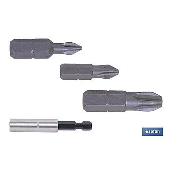 SURTIDO PUNTAS 1/4" PHILLIPS 1-2-3 X 25 + ADAPTADOR