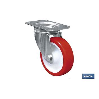 RUEDA POLIURETANO PLACA Ø125X30MM