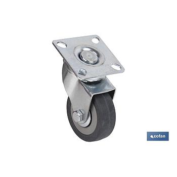 RUEDA GOMA/GRIS PLACA/FRENO Ø50X18MM