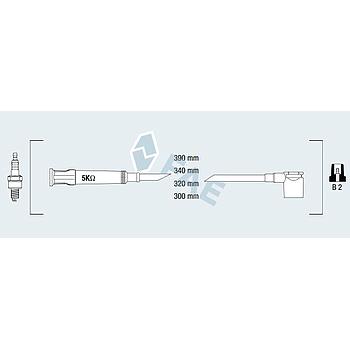 Cable de bujía antiparasitario FAE 85950