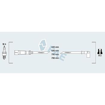 Cable de bujía antiparasitario FAE 85400