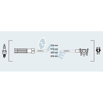 Cable de bujía antiparasitario FAE 85110 FORD