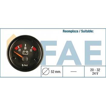 Reloj voltímetro 24V FAE 99510