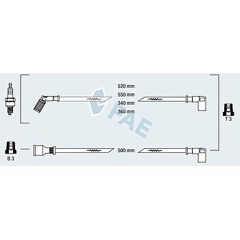 Cable de bujía antiparasitario FAE 85780