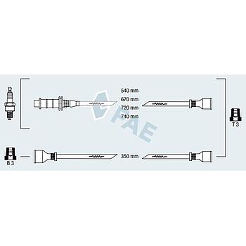 Cable de bujía antiparasitario FAE 83200